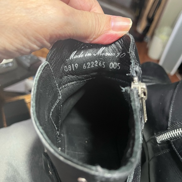 Cartel Women’s Black Leather Booties with Side Zippers And Buckles Size 10 - Picture 5 of 7